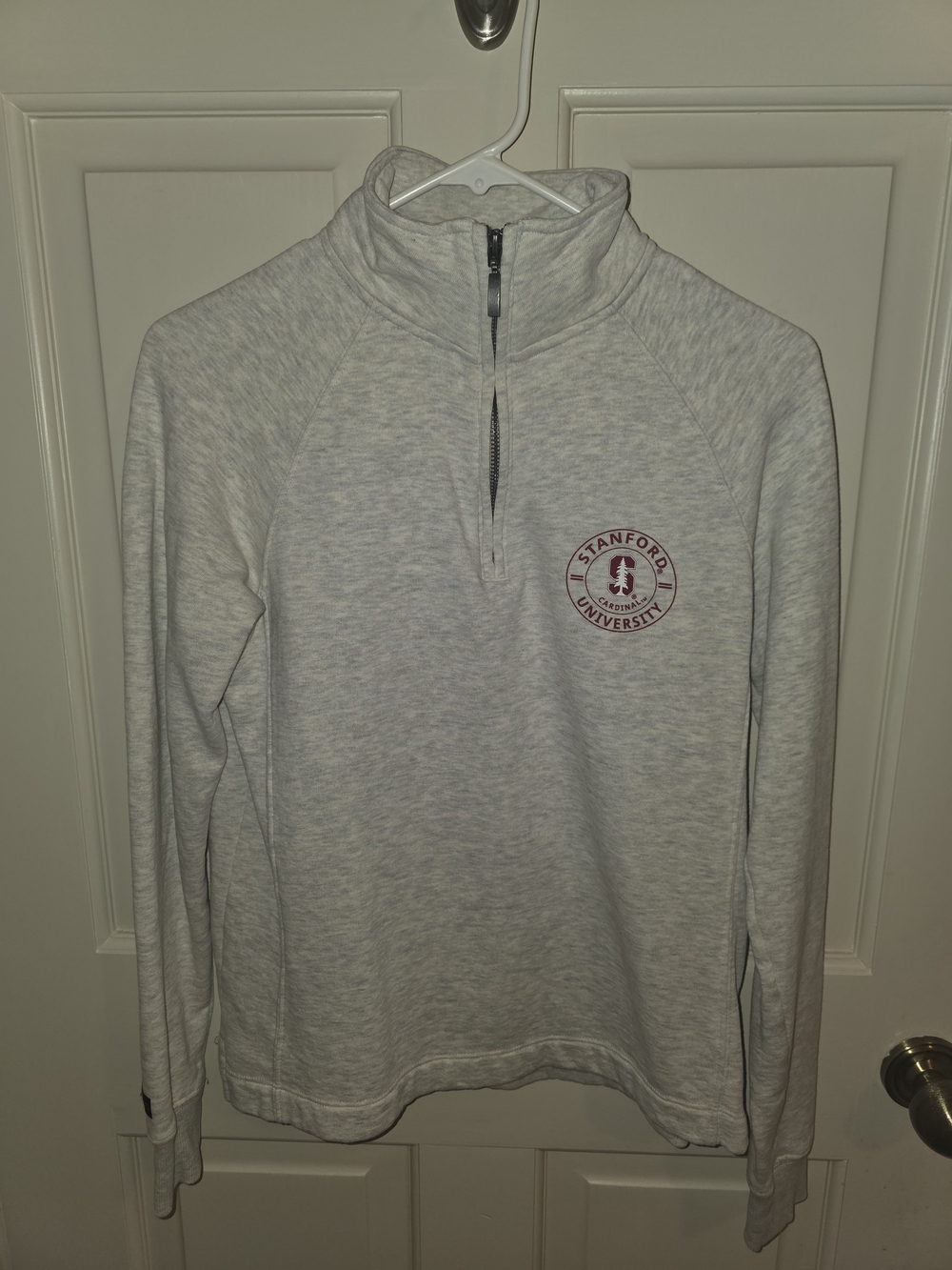 Jansport Stanford University Light Heather Gray Half Zip-Up Sweatshirt